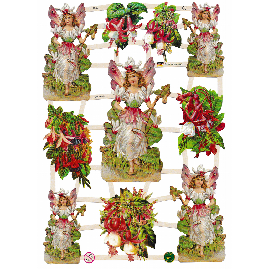 Die Cut Paper Scraps Victorian Flowers 27 Meissa print