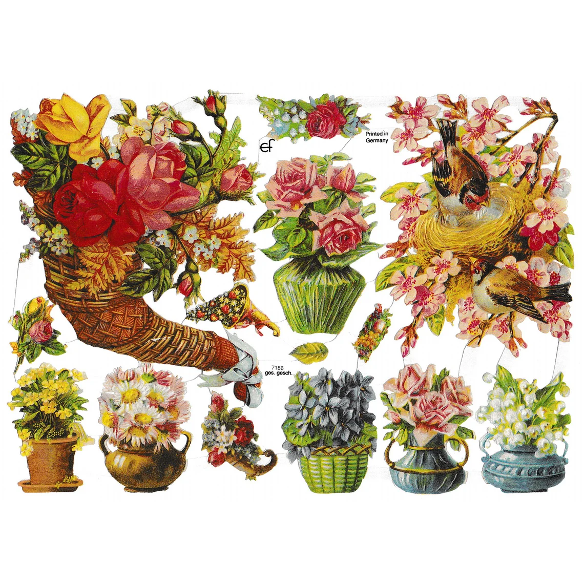 Die Cut Paper Scraps Flowers 24 Meissa print