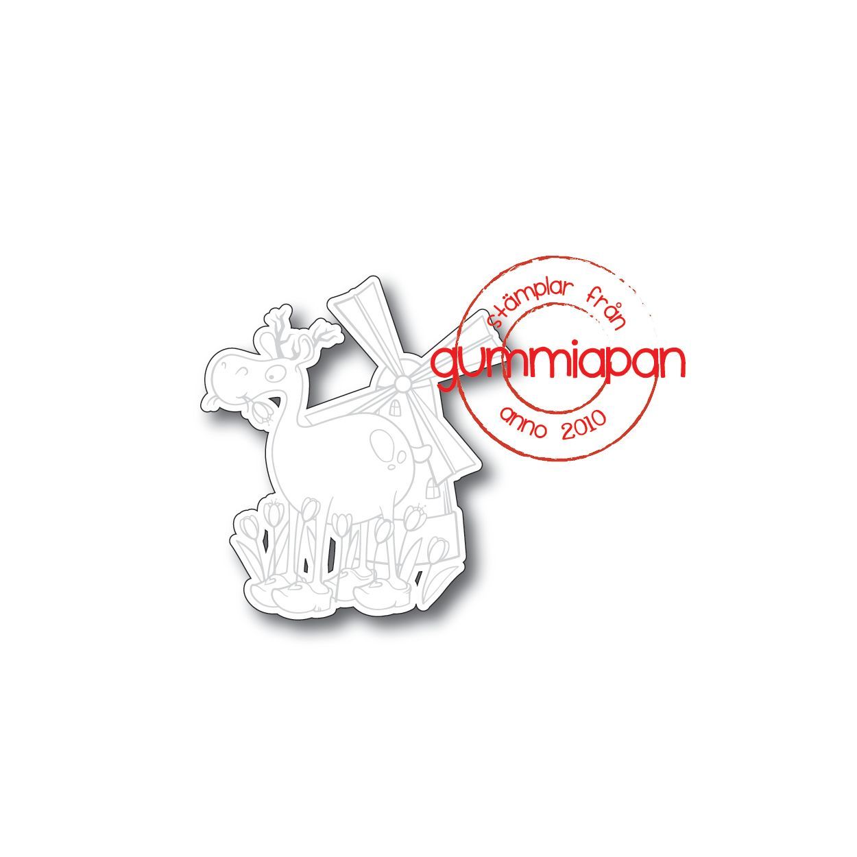 Gummiapan - Dies to Tulip Reindeer Die and Stamp Set