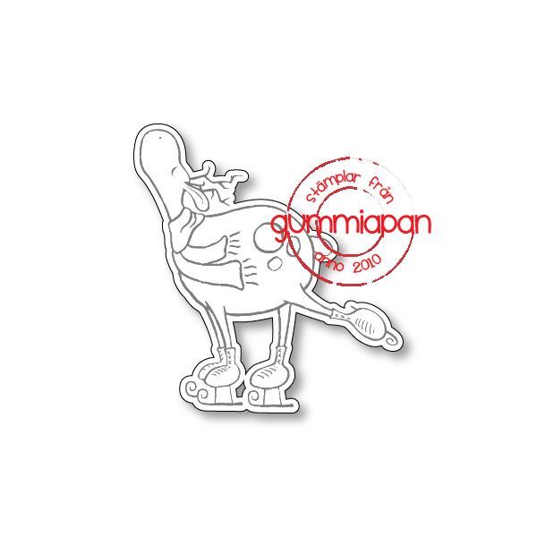 Gummiapan - Ice skating Reindeer Stamp and Die Set